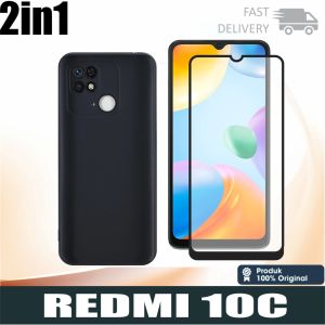 Case Redmi 10C ( 2022 ) Paket 2in1 Softcase Slim Matte Free Tempered Glass Layar