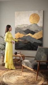 [Furni Home] Tranh Vải Canvas Treo Tường Trang Trí Phòng Ngủ Phòng Khách Phong Cách Trừu Tượng In UV 5D Cao Cấp