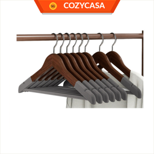 【COZYCASA】Premium Velvet Anti-Slip Wooden Hangers / Clothes Hanger Set