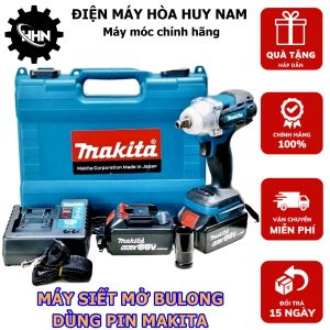 Máy Siết Mở Bulong Dùng Pin Makitta - 2 Pin 10 Cell Dung Lượng Khủng - Khả Năng Vặn Mở Bulong M6-M16 - HÀNG CHÍNH HÃNG - BẢO HÀNH TOÀN QUỐC