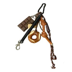 Braided Rope Keychain Bagel Pretzel Chocolate Bag Pendant Charm Fashion Bag Accessories for HandbagBackpack Decors