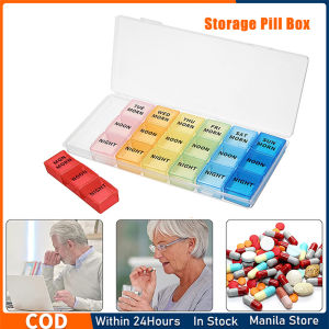 Weekly 7 Day Pill Organizer 1 Independent  Lattice  Vitamin Storage Box  Large Compartments Moisture-Proof Pill Case Medication Reminder Portable Travel Container  to Hold Vitamins and Medication