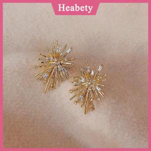 Heabety Hợp Thời Trang Tia Lửa Bông Tuyết Bông Tai Cho Phụ Nữ Tinh Tế Sáng Bóng Zircon Giả Ngọc Trai Pháo Hoa Bông Tai Giáng Sinh Đảng Đồ Trang Sức Quà Tặng