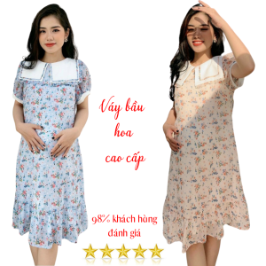 Váy bầu-đầm bầu thời trang thiết kế họa tiết hoa nhí siêu mát cho mùa hè Q0004 [ảnh và clip thật]