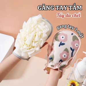 Găng Tay Tắm 2 Mặt Tạo Bọt Nhiều Tẩy Tế Bào Chết – Bao Tay Tắm Massage Làm Sạch Sâu Da Mịn Màng Dụng Cụ Tắm Tiện Lợi