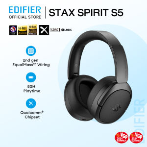 EDIFIER STAX SPIRIT S5 Planar Magnetic Headphones Bluetooth V5.4 Over-Ear Wireless Headset Hi-Fi Earphones Noise Canceling Hi-Res and Snapdragon Sound Qualcomm® with Mic for Studio Game Audiophiles