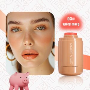 SG Ready Stock PAGE VINE Pocket Powder Blusher Stick 6-color Lipstick And Cheek Moisturizing Stick Face Contouring Blush