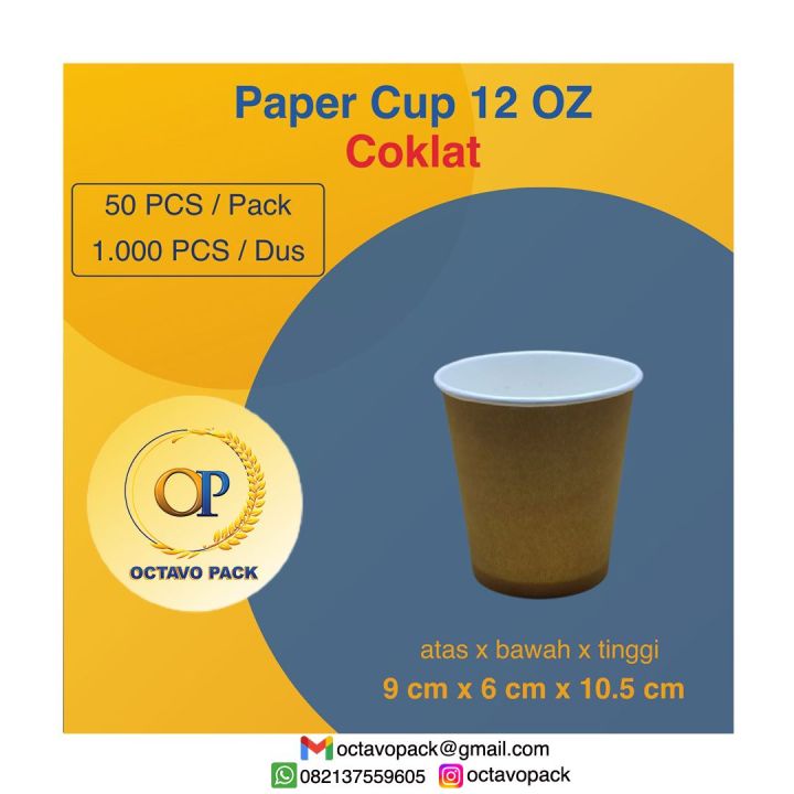 Paper Cup 12 Oz Hot Coklat / Gelas Kertas Minuman Panas 12 Oz Warna ...