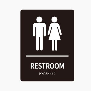 SDFBN Wall Mounted Braille Restroom Sign Acrylic Self Adhesive Restroom Guide Home Decor Removable Toilet Mark Public Toilets