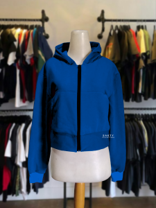 hoodie crop wanita lengan panjang resleting terbaru kekinian bahan katun murah berkualitas