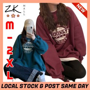 Brooklyn Design Long Sleeve Non-hooded Shirt Casual Woman Blouse Korean Fashion Premium Quality Women Sweater Baju Viral Lengan Panjang Ready Stock 213388