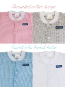 BAEBEEBUU Infant Newborn Baby Clothes Eyelet Label Short Sleeve Long Sleeve Sleeveless Rompers Baju Lubang Baju Jaring