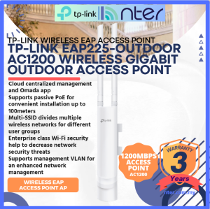 TP-LINK Tplink AC1200 Wireless 2x MU MIMO Gigabit High Speed IP65 Outdoor Access Point Wifi 2x Antenna EAP225-Outdoor