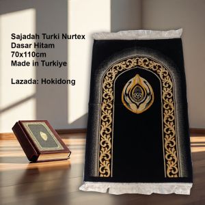 Sajadah Turki Kiswah Besar Tebal Hitam Platinum
