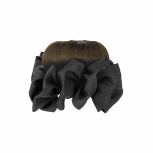 NOVELLEO Claw Clip Blue Black Bow Chignon Hair Pieces Scrunchy Ball Head Wig Fashion Hair Extensions Synthetic Hair Bun Women