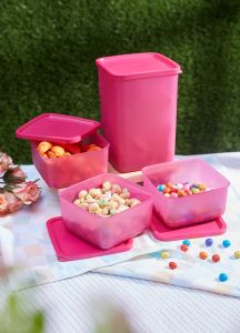 CPM Lula Storage Pink Set of 4 pcs / kotak makan plastik/ toples beranak/ toples plastik