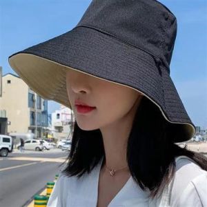 Lunashine Mũ chống nắng nữ mũ xô mặt vành lớn du lịch ngoài trời mũ chống nắng học sinh phiên bản Hàn Quốc có thể mang theo hai mặt