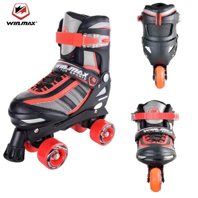 Winmax Roller Skates for Children Roller Skates for Beginners Size-adjustable (size 35-42) ABEC 5 Comfortable and Breathable Quad Skates for Girls Boys Teenagers