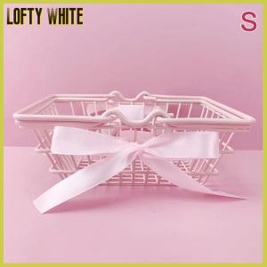Lofty White ตะกร้าเก็บเครื่องสำอางตั้งโต๊ะขนาดเล็กสำหรับเด็กผู้หญิง ตะกร้าใส่เครื่องสำอางตกแต่งโต๊ะ