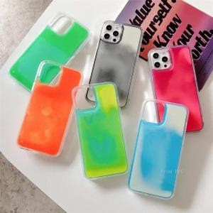 Luminous Quicksand Phone Cases Cover for iPhone 18 17 16 15 14 Pro Max Shell Glow in Dark Liquid Glitter Moving Sand Hard Capas