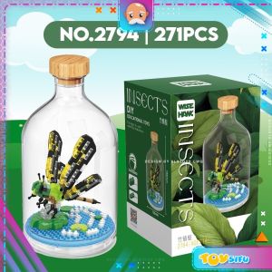 Wise Hawk Block Insect In Transparent Cover Lady Bug Butterfly Gift Decoration Building Brick Toy Boy Girl 昆虫系列