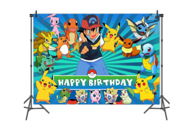 ToyStory Pokemon Pikachu Birthday Party Backdrop decoration Theme Anime ...