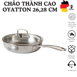 Chảo inox OYATTON 2628cm chảo inox thành cao chảo inox kèm vung chảo 3 lớp chảo inox bếp từ