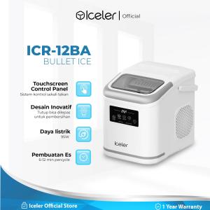 Iceler Mesin Es Digital Kontrol Touch Screen Setting Timer Ice Maker 12KG/24Jam Smart Inovatif
