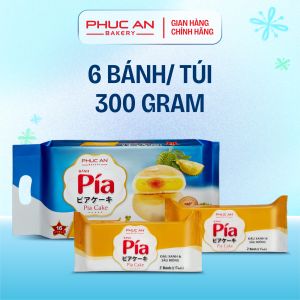Bánh Pía Phúc An Số 16 - Đậu Xanh Sầu Riêng Mix Trứng Muối - 300gr/ 6 cái/túi