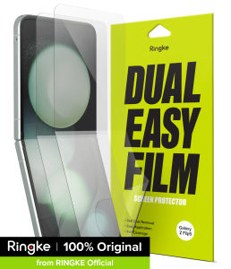 Ringke Dual Easy Film Compatible with Samsung Galaxy Z Flip 5 Screen Protector [2 Pack] Self Healing Repair Coating Full Coverage HD Clear Screen Protector