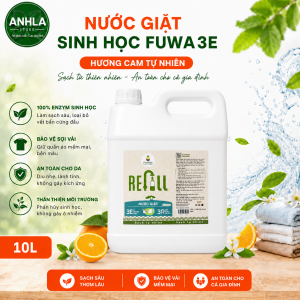 NƯỚC GIẶT SINH HỌC FUWA3E CAN 3.5L HƯƠNG CAM - SẠCH SÂU LÀNH TÍNH THƠM MÁT SIÊU TIẾT KIỆM
