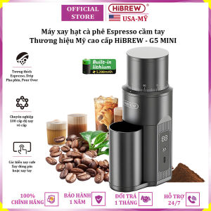 Máy xay hạt cà phê Espresso cầm tay dùng pin thương hiệu HiBREW G5 MINI 5200mAh - BH 12 THÁNG