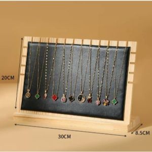 Bamboo And Wood Jewelry Necklace Display Rack Home Jewelry Storage Rack Jewelry Store Window Display