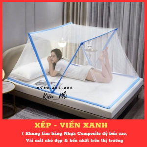 Màn khung chụp tự bung đỉnh vuông Kiều Phi - mùng chụp người lớn chất liệu cao cấp vải dày dặn mắt nhỏ