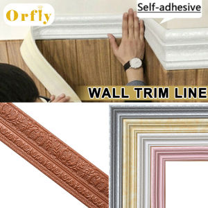 COD 2.3mx8cm 3D Wall Sticker waterproof Trim Line Skirting Border foam border line wall stickermolding for wall Sticker Decoration wall paper 3d Self Adhesive Waterproof Strip moulding