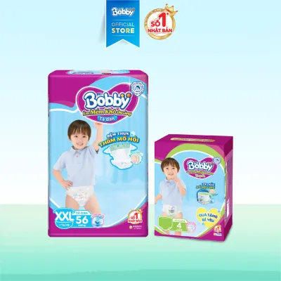 [12-14.08 QUÀ TO]Tã dán Bobby Lõi nén Cotton-Soft 3mm XXL56 (số miếng tặng thay đổi theo từng đợt nhập hàng)