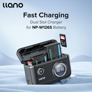 LLANO NP-W126s Camera Charger Dual charging ports LED Display with SD Card Storage Function For Fuji X100F/X-TS/X-A10/X-T20/XT100/X-A20/X-T10/X-A1/X-pro2/X-T1/X-A3/HS30EXR/X-T2/X-A5/X-T3/X-T30