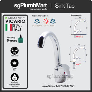 [Made in Italy] Vicario Armado Sink Tap MIX55/MIX55C Kitchen Tap Mixer or Cold Water Only x sgPlumbMart