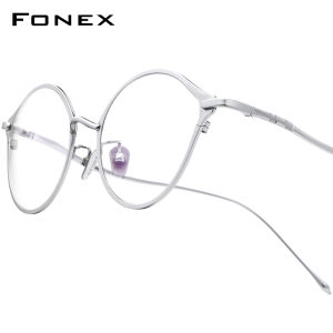 FONEX Titan nguyên chất gọng kính phụ nữ thiết kế Thương hiệu mắt mèo cổ điển Kính mắt cổ điển Nhật Bản Phong Cách Hàn Quốc Cateye tùy chỉnh kính mắt cho mắt 85657