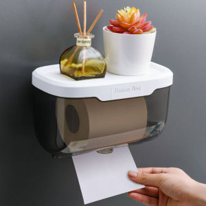 กล่องทิชชู่ แบบ ทิชชู่ ไม่ต้องเจาะ ใช้เก็บกระดาษเช็ดมือ ในห้องน้ำ กล่องกระดาษทิชชู่เอนกประสงค์ติดผนัง กล่องกระดาษชำระ ที่สร้างสรรค์กระดาษในห้องน้ำ กล่องทิชชู่ติดผนัง