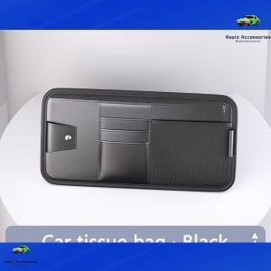Car Sun Visor Organizer Multi-functional Car Glasses Clip Card Holder Leather Car Visor Storage Bag Car Accessories