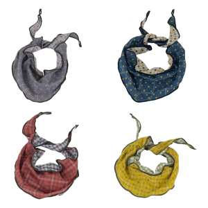 Double Sided Checkered Cotton Scarf Fashion Neck Wrap Hair Bandana Bag Charm Scarf MultiPurpose Women Fashion Accessory