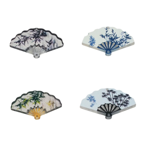 10Pcs Phong cách Trung Quốc Trong Suốt Quạt tre Quyến Rũ Cổ Điển Mặt Dây Chuyền Cho Bông Tai Và Kẹp Tóc Văn Hóa Truyền Thống