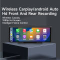 JIUYIN 10.26 inch Dashcam DVR Dash Camera for Car support Wireless Android Auto CarPlay 4G WiFi AUX GPS FM Video Recorder Dash Board Rear view Camera. 