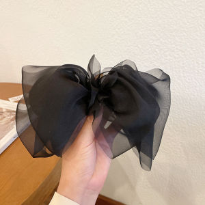 Zy Fashion Chiffon Big Bow Ribbon Hair Clip for Women Elegant Spring Clip Fashion Girl Hairpin