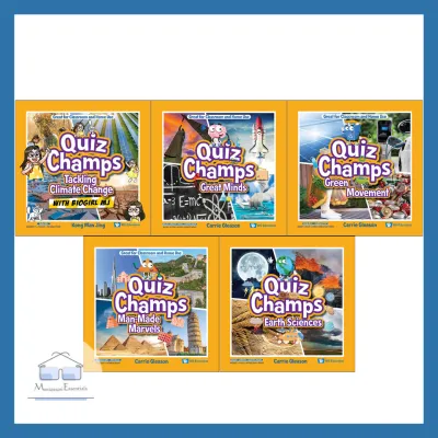 WS E - Quiz Champs Series (Full Set 4) (5 Books) - Age 6-12+ Children STEM Knowledge & Quiz Activity Primary School Science Book