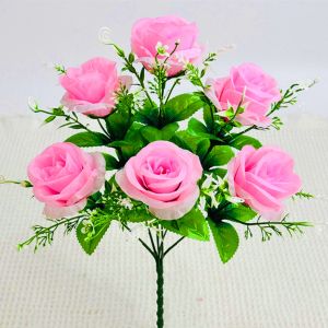 Combo 2 Cành 6 bông hồng cao 36cm VI044 cành hoa giả trang trí nhà cửa hoa cắm đám cưới