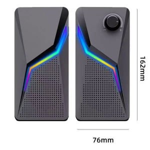 CO702 Computer Gaming Speakers PC Sound HIFI Stereo Microphone USB Wired With LED RGB Lighting Strong Bass 2.0 Loudspeaker