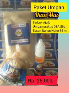 Umpan Paket Komplit Essen Nanas Neter/Umpan Ikan Mas/Paket Hemat Umpan Tarung/umpan Praktis Ikan Mas/Umpan Tarung Ikan Mas/Umpan Mancing Ikan Mas Cirata/Umpan Mancing Ikan Mas Subang/Umpan Ikan Tombro