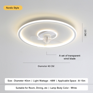 Fan Ceiling Lamp Household Cloud Childrens Room Invisible Fan Lamp Modern Bedroom Lamp Armo